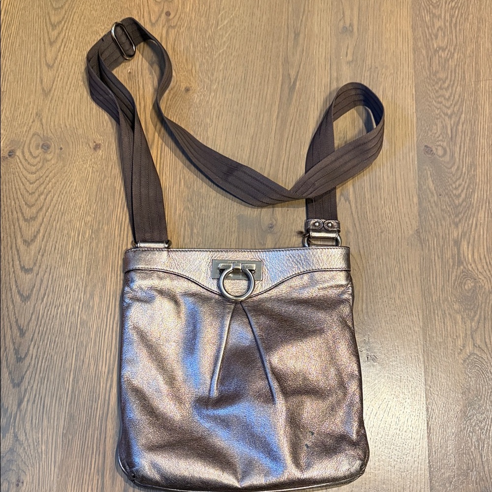 Salvatore Ferragamo Graciela Bronze Crossbody Bag
